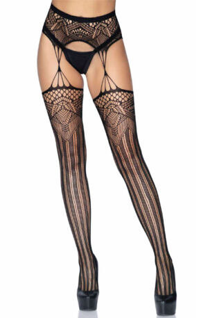 Leg Avenue Net Garter Belt Stockings - Kojinės 1