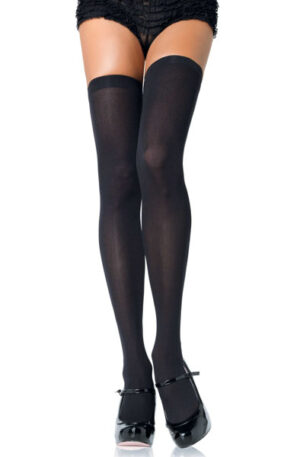 Leg Avenue Nylon Thigh Highs Black - Kojinės 1