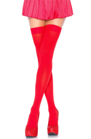 Leg Avenue Nylon Thigh Highs Red - Kojinės 1