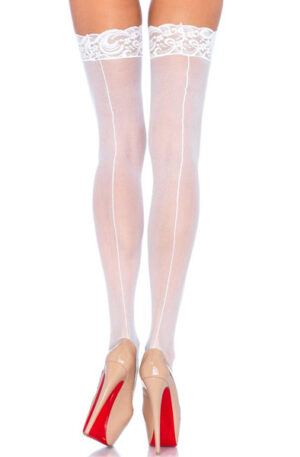 Leg Avenue Sheer Backseam Stockings White - Kojinės 1