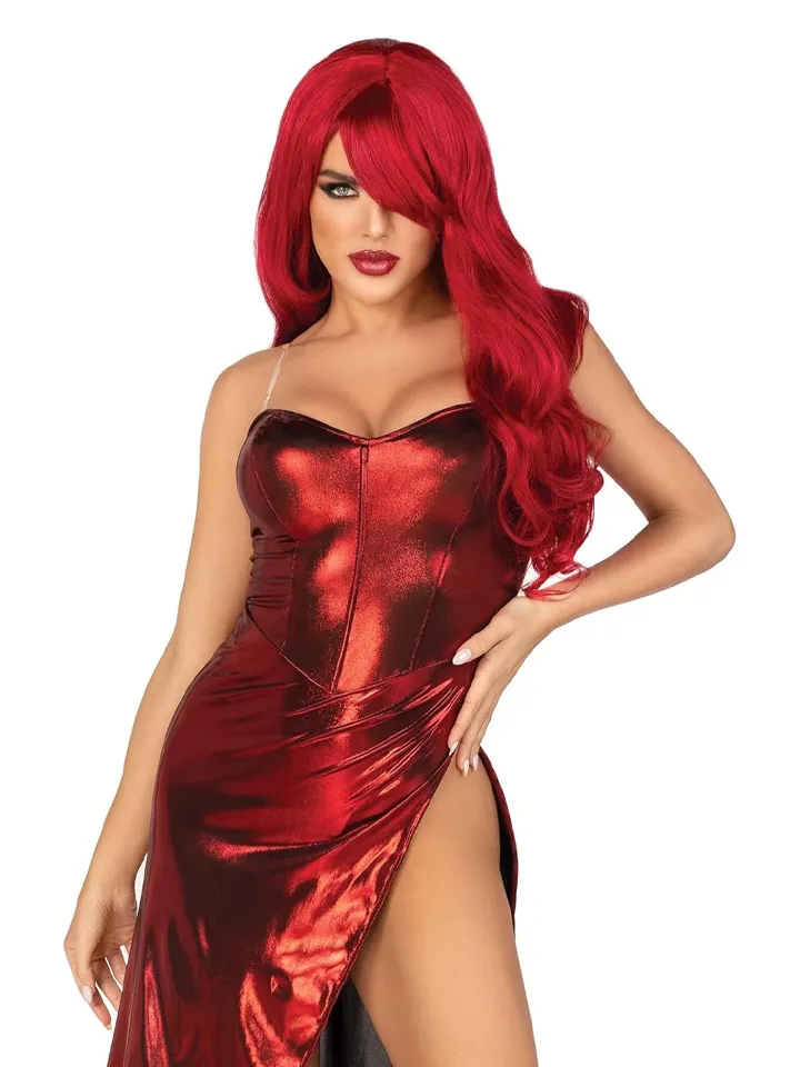 Leg Avenue Shimmer Bodysuit Red - Vaidmenų žaidimai ir Maskaradas 1 [full]