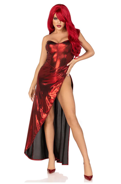 Leg Avenue Shimmer Bodysuit Red - Vaidmenų žaidimai ir Maskaradas 3