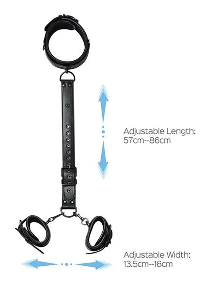 Locking Harness Bondage Collar & Wrist Restraints - Vergavimas sele 3 [full]