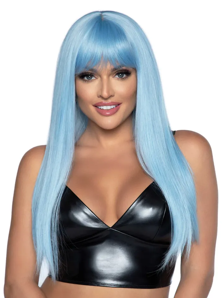 Long Straight Bang Wig Blue - Perukas 1 [full]