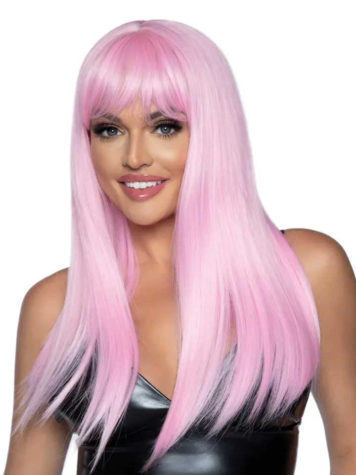 Long Straight Bang Wig Pink - Perukas 1 [full]
