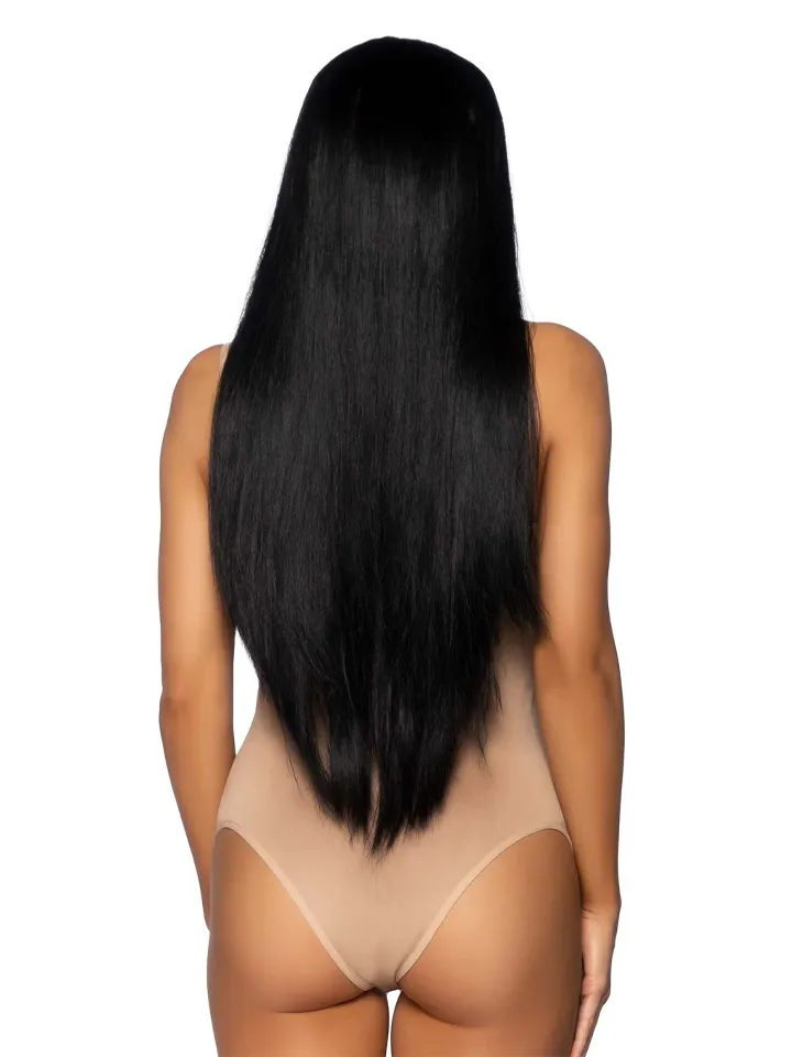 Long Straight Center Part Wig Black - Perukas 2 [full]
