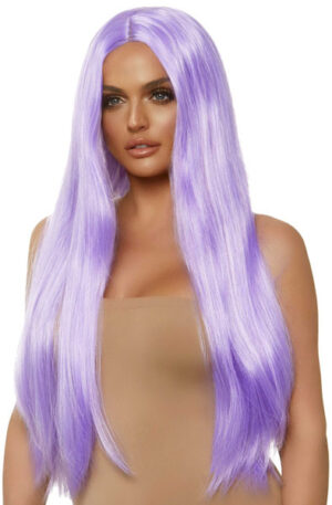 Long Straight Center Part Wig Lavender - Perukas 1