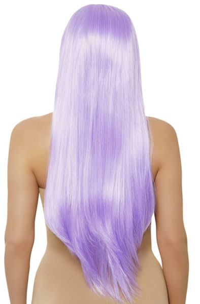 Long Straight Center Part Wig Lavender - Perukas 2