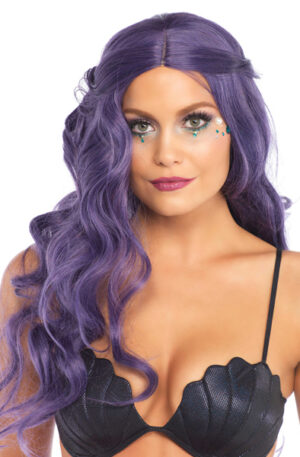 Long Wavy Wig Purple - Purpurinis perukas 1