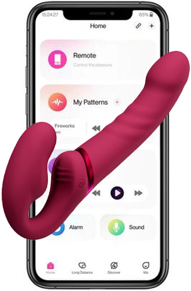 Lovense Lapis Vibrating Strapless Strap-On - Vibruojantis dirželis 1