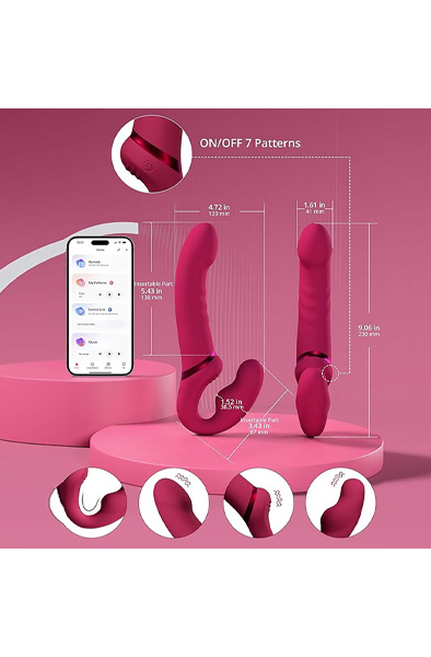 Lovense Lapis Vibrating Strapless Strap-On - Vibruojantis dirželis 6