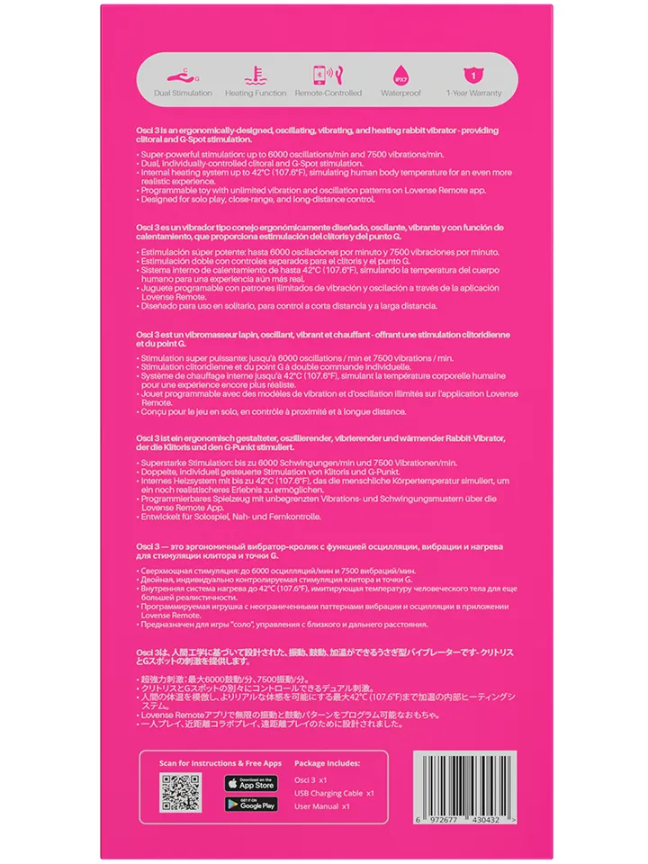 Lovense Osci 3 Heating Rabbit - APP kontroliuojamas „RabbitVibrator“ 5