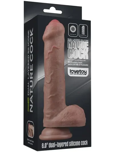 Lovetoy Dual-Layered Silicone Cock 20,5 cm - Gyvenimo dildo 4