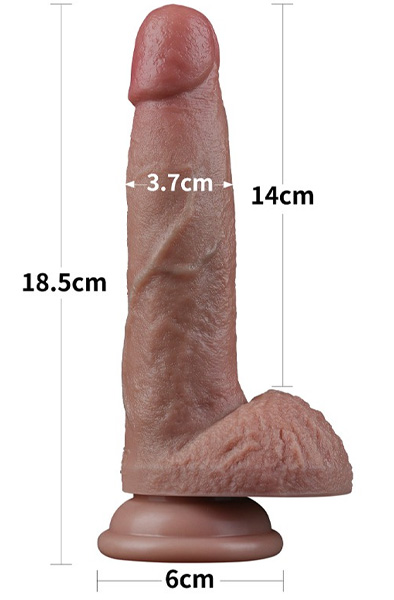 Lovetoy Dual Layered Silicone Dildo 18,5 cm - Gyvenimo dildo 2