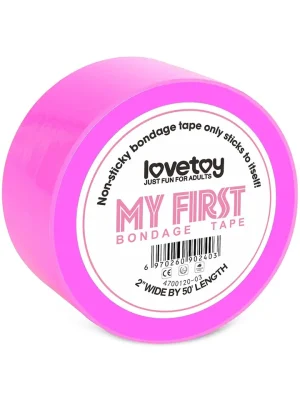 Lovetoy Non-Sticky Bondage Tape Neon Pink 15m - Vergijos juosta 1