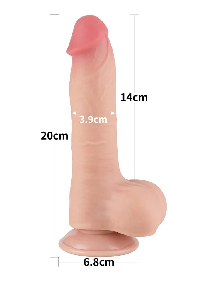 Lovetoy Sliding Skin Dual Layer Dildo 20 cm - Gyvenimo dildo 2 [full]
