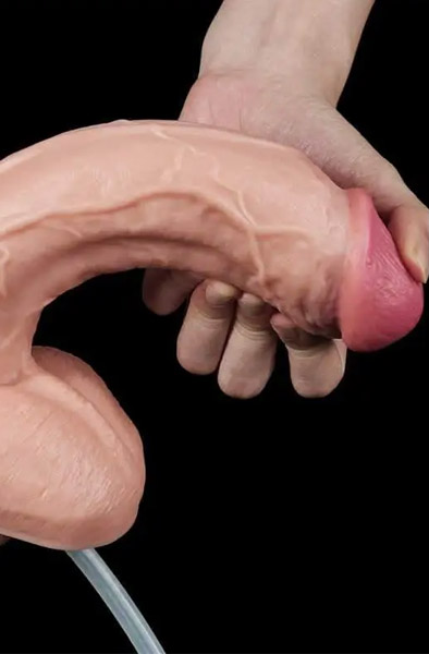 Lovetoy Squirt Extreme Dildo Flesh 25,5 cm - Gurkšnoti dildo 3