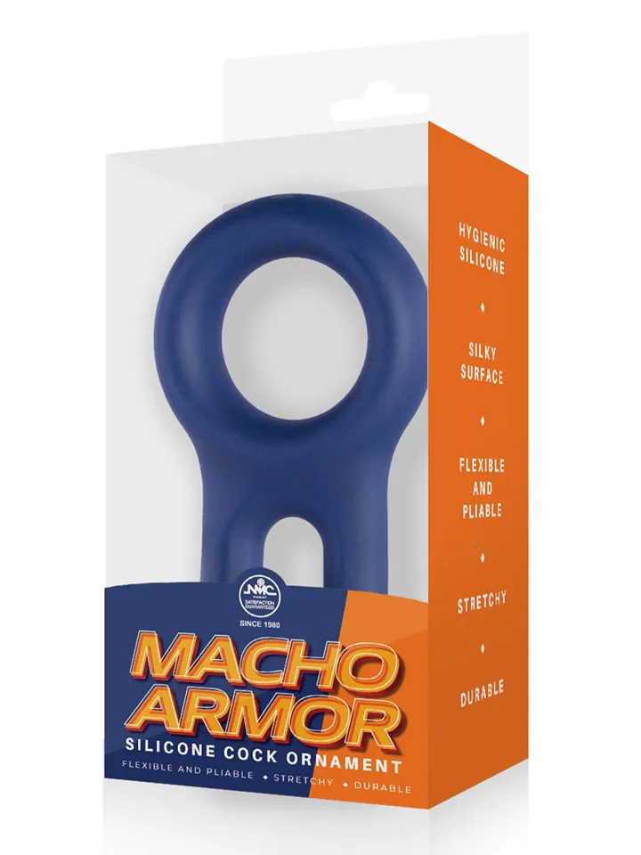 Macho Armor Silicone Cock & Ball Ring Blue - Varpos ir kapšelio žiedai 2 [full]