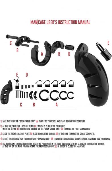 Mancage 01 Chastity Cock Cage Black - Skaistybės narvas 3