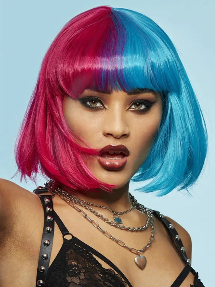 Manic Panic Red & Blue Bob Wig - Perukas 1 [full]