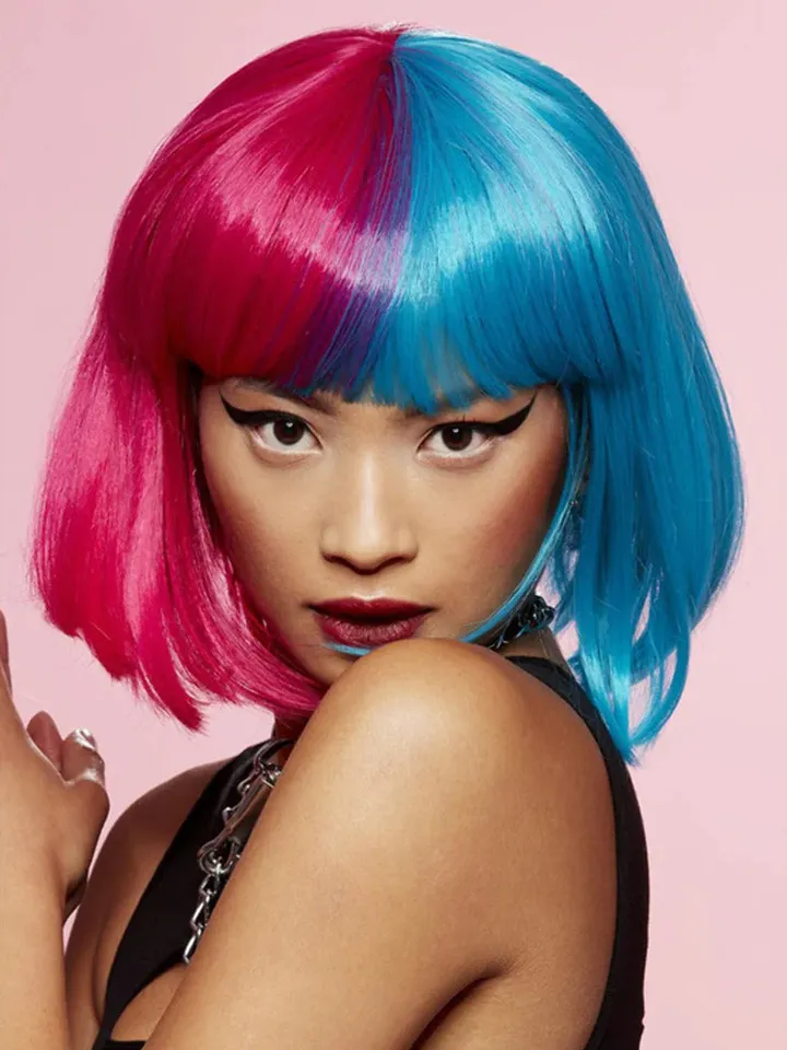 Manic Panic Red & Blue Bob Wig - Perukas 2 [full]