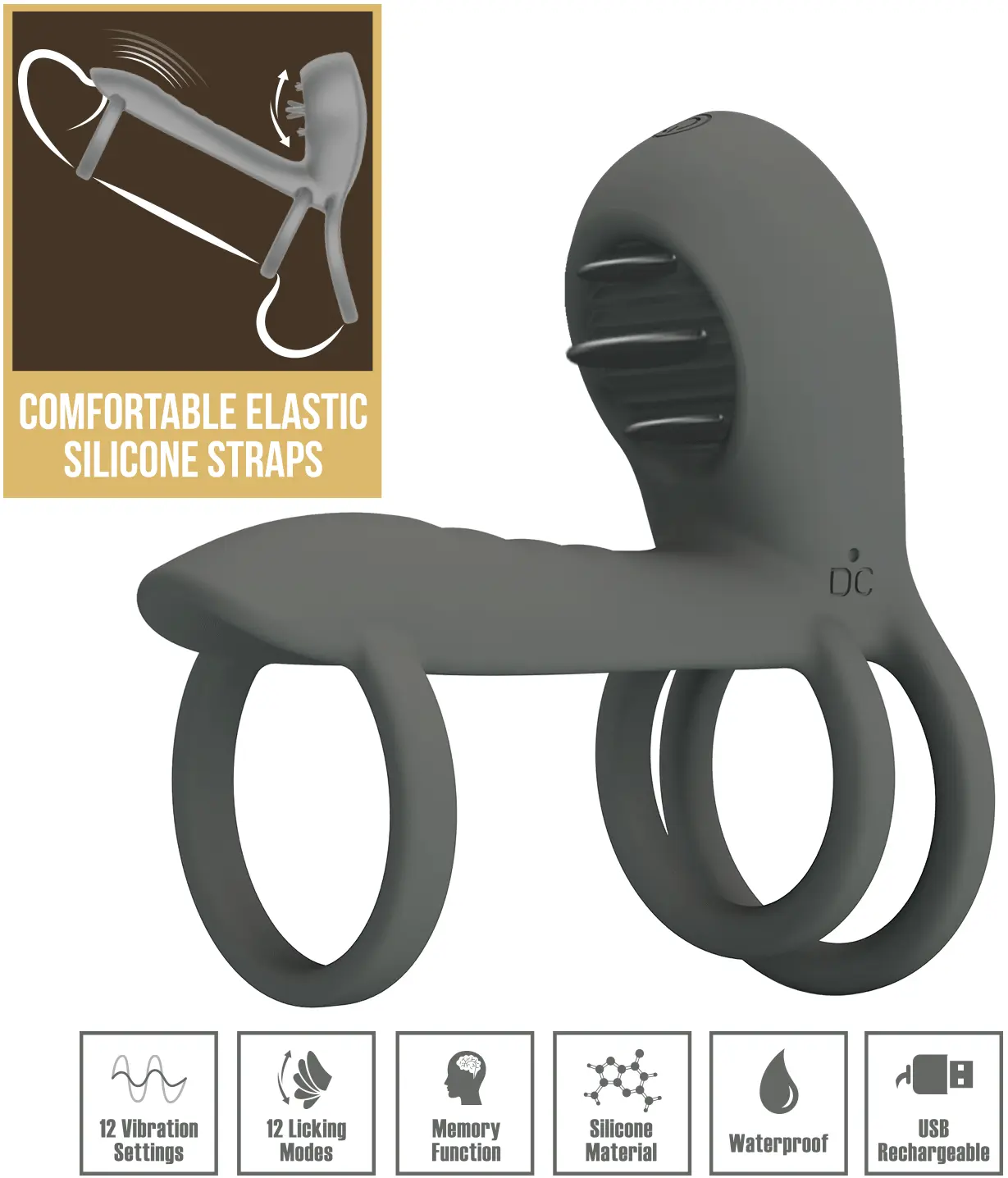 Master Ring Vibrating Cock Ring - Vibruojantis gaidžio žiedas 1