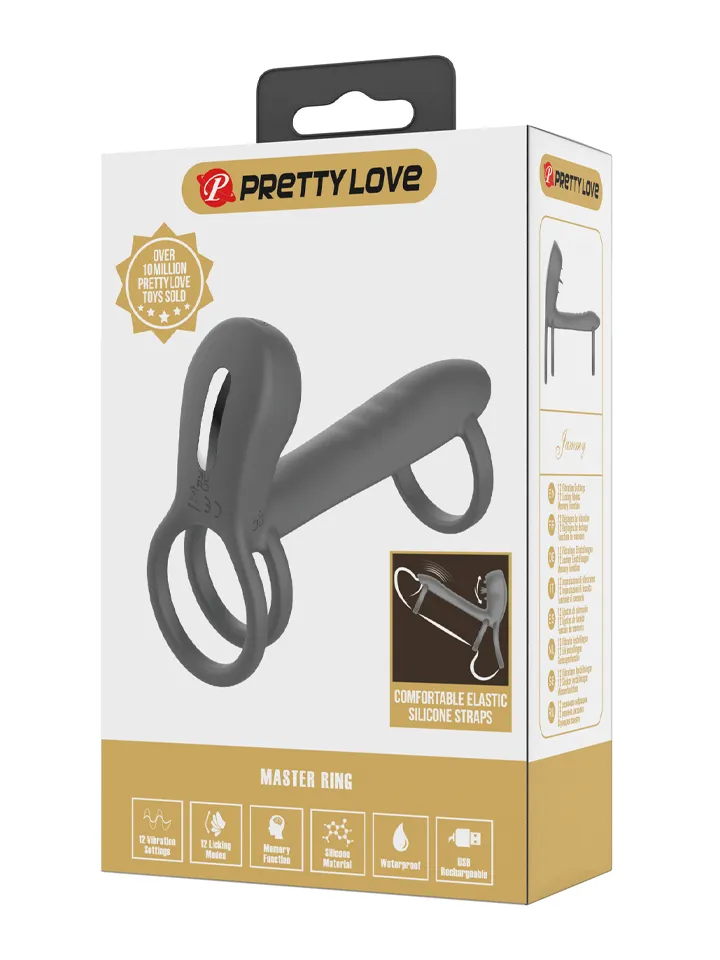 Master Ring Vibrating Cock Ring - Vibruojantis gaidžio žiedas 4 [full]