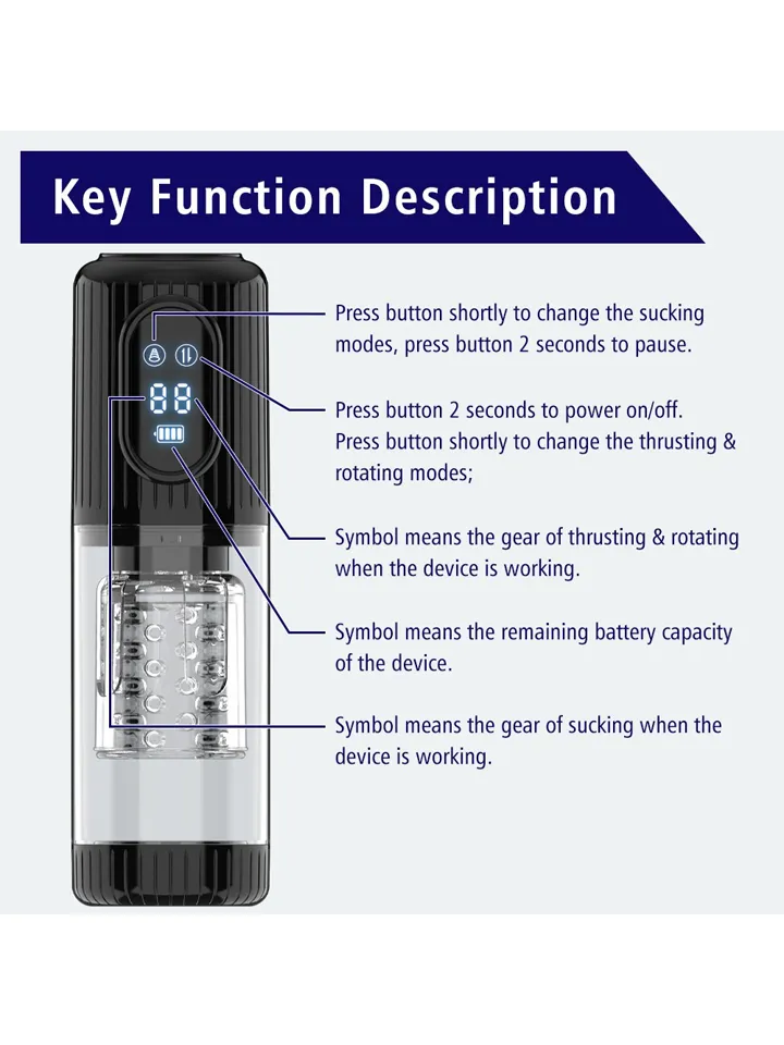 Masturbator With Suction, Rotating & Thrusting Motion - Automatinis masturbatorius 4 [full]