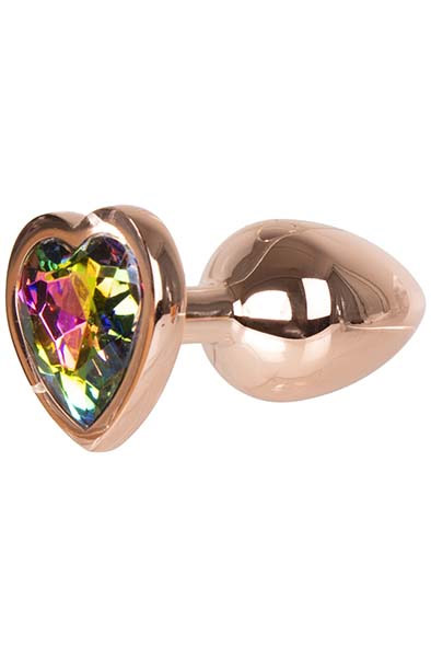 Metal Heart Plug Rose Gold Small - Analinis kaištis metalinis 1