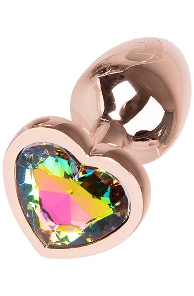 Metal Heart Plug Rose Gold Small - Analinis kaištis metalinis 2