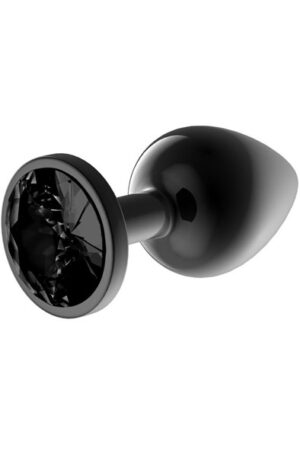 Metalic Butt Plug With Blackgem Jewel L - Analinis kaištis metalinis 1