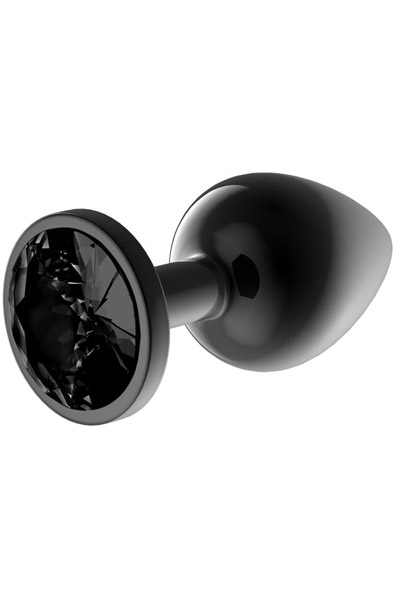 Metalic Butt Plug With Blackgem Jewel S - Analinis kaištis metalinis 1