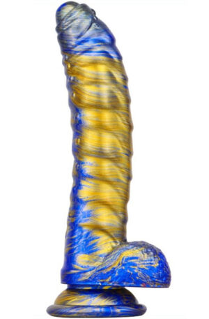 Metallic Fantasy Dildo Gasix Blue/Gold 20,5 cm - Dragon dildo 1