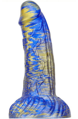 Metallic Fantasy Dildo Gentax Blue/Gold 18,5 cm - Dragon dildo 1