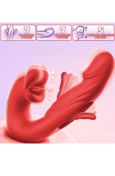 Mouty Vibe With Biting & Flipping With App - Su programėle valdomas vibratorius 3