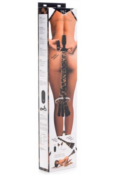 Moving & Vibrating Anal Plug Leopord Tail - Gyvūnų uodegos analinis kištukas 3