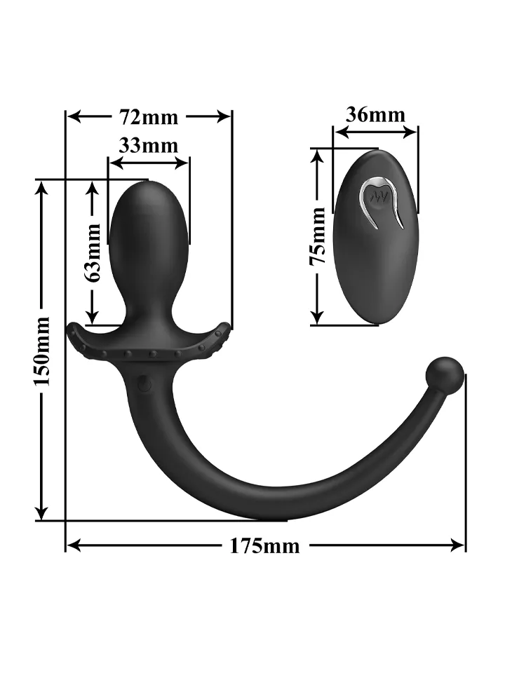 Mr. Play Remote Control Vibrating Butt Plug Tail - Vibruojantis analinis kištukas 3 [full]
