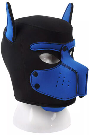 Neoprene Dog On Mask Black-Blue - BDSM kaukė 1
