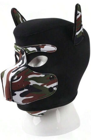 Neoprene Dog On Mask Black-Camouflage - BDSM kaukė 1