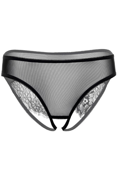 Nicolette Crotchless Panty Black - Kelnaitės be tarpkojinės kelnaitės 2