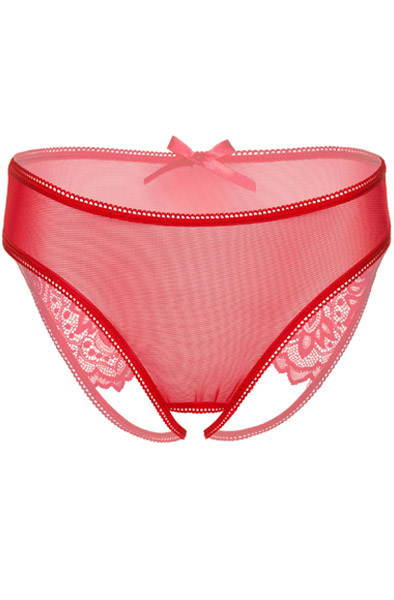 Nicolette Crotchless Panty Red - Kelnaitės be tarpkojinės kelnaitės 2