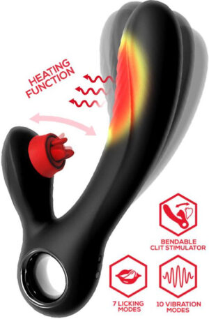 Niza Vibe With Heating & Clitoris Triple Tongue - Triušio vibratorius 1