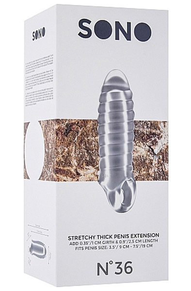 No.36 Stretchy Thick Penis Extension Translucent - Varpos ilgintuvas/varpos rankovė 2