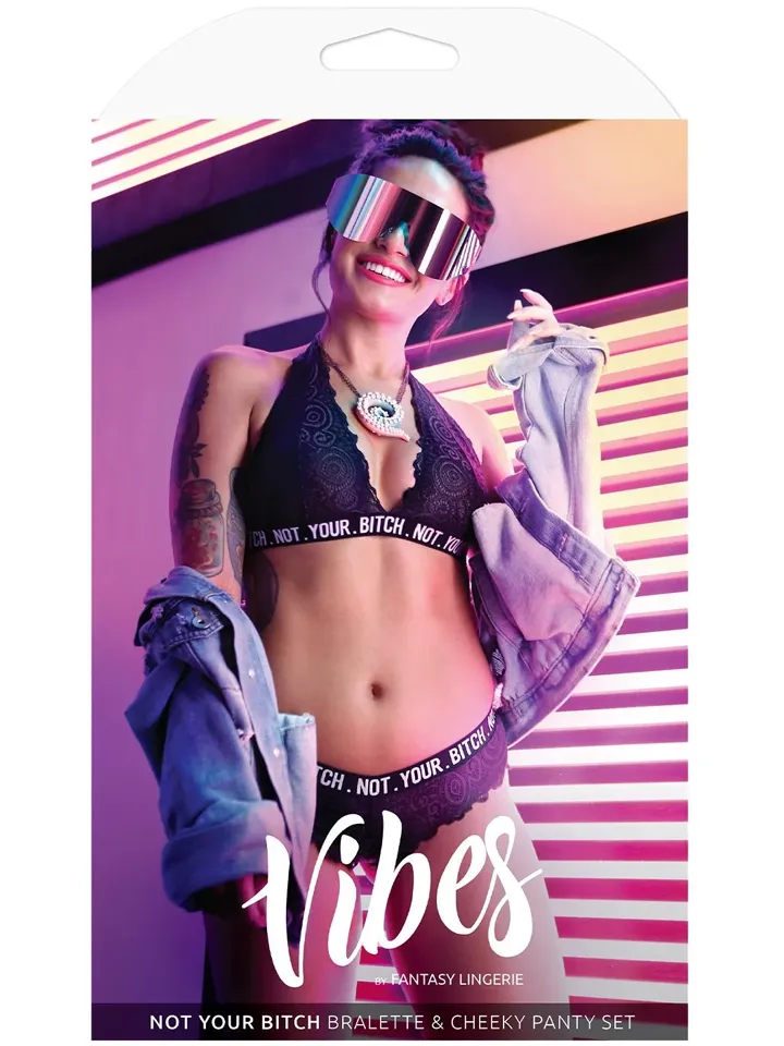 Not Your Bitch Lace Bralette & Cheeky Panty - Underklädesset 4