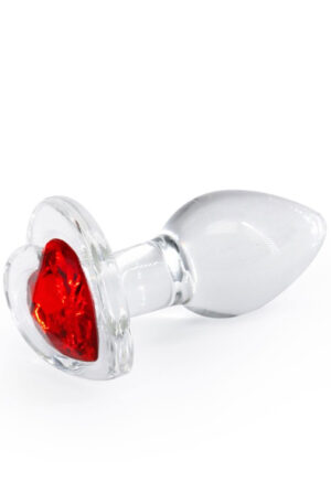 NS Novelties Crystal Desires Red Heart S - Stiklo analinis kištukas 1