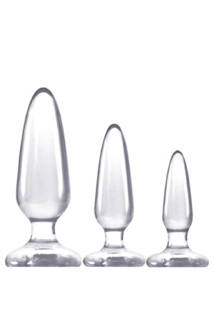 NS Novelties Jelly Rancher Butt Plug Trainer Kit Clear - Analinis kištuko rinkinys 1