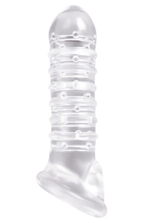 NS Novelties Renegade Ribbed Extension Clear - Varpos rankovė 1