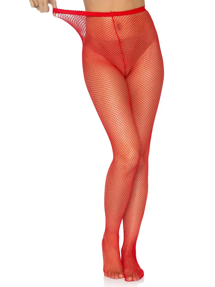 Nylon Fishnet Pantyhose Red - Fishnet pėdkelnės 2 [full]