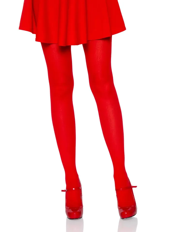 Nylon Opaque Pantyhose Red - Kojinės 1 [full]