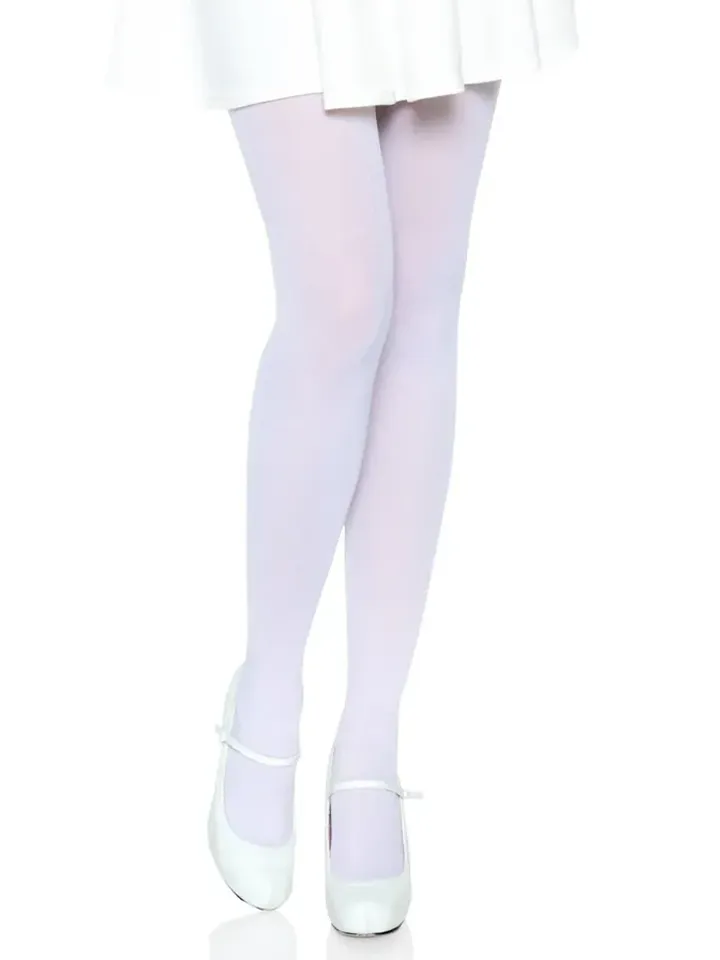 Nylon Opaque Pantyhose White - Kojinės 1 [full]